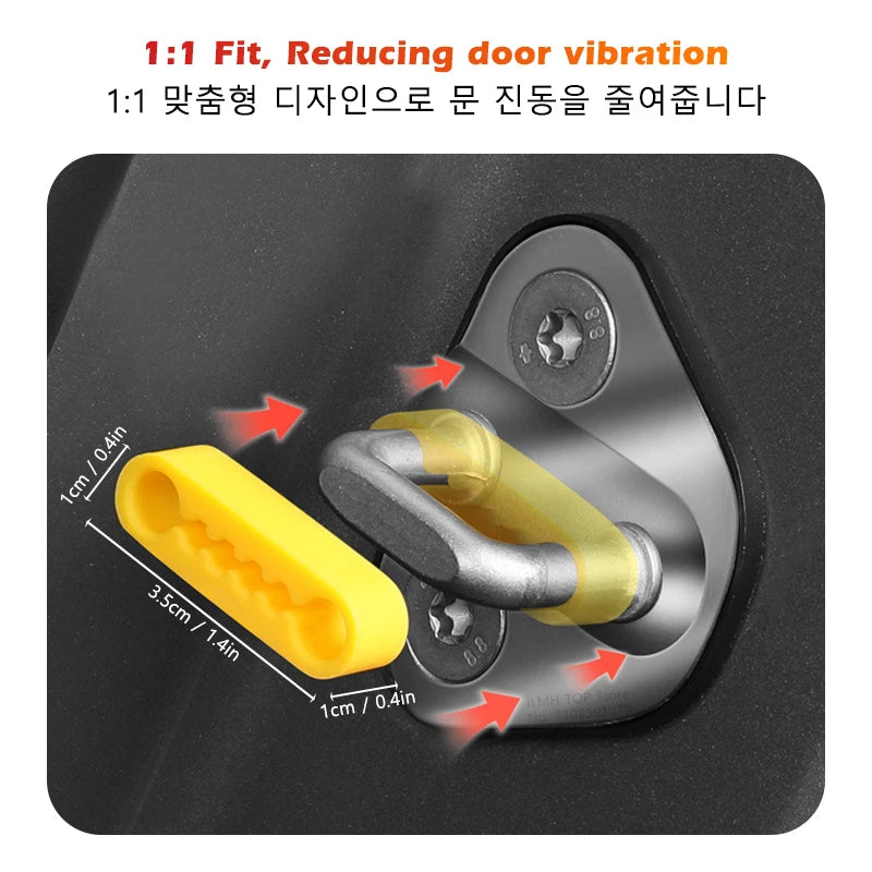 Bilens dörr stötdämpare universell dörrspänne ljudisolering dämpare kudde vibrationsdämpare buffertpanel för de flesta bilar