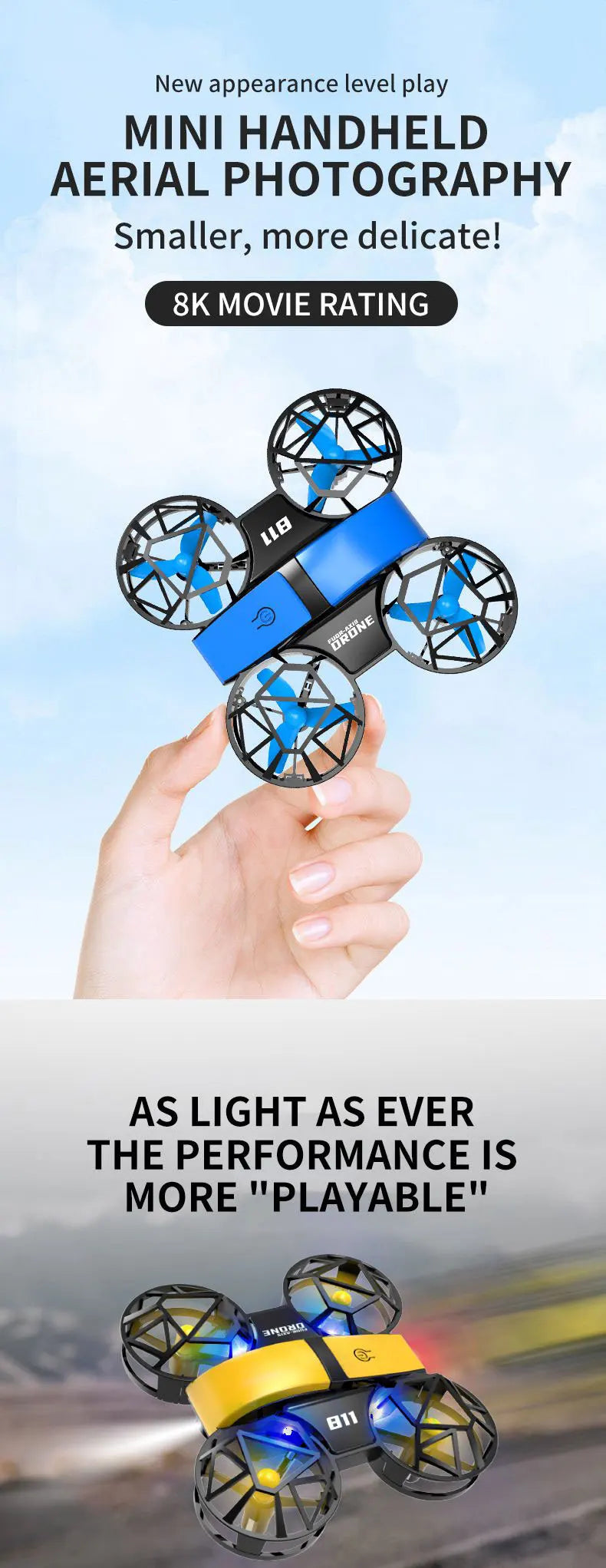 Dowellin D12 Çift Kameralı Mini Drone Çocuklar İçin