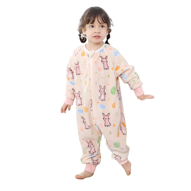 Cartoon Flannel Sleepsack Pajamas for Kids