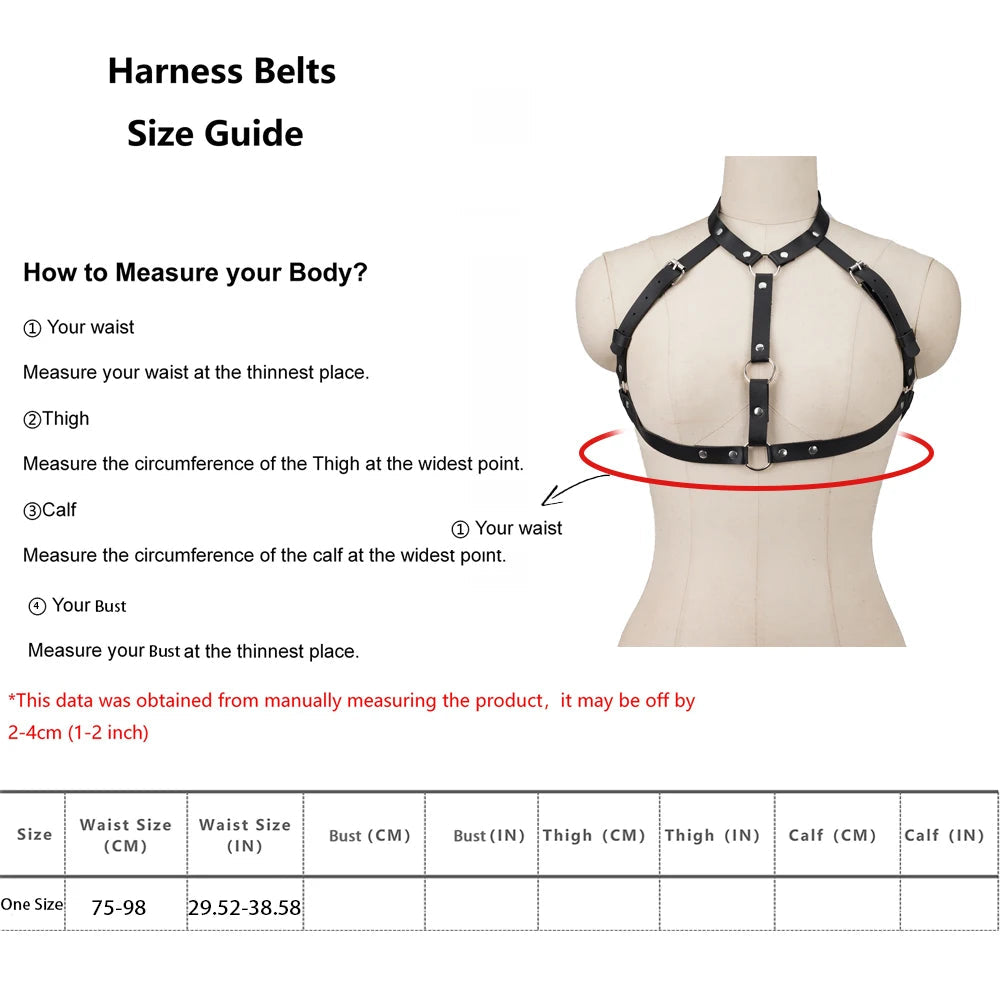 Fashion Belt Street Style Chest Harness Belt Suspenders for Women Decoration Punk Rock Leather Belt Gothic Clothing Accessories