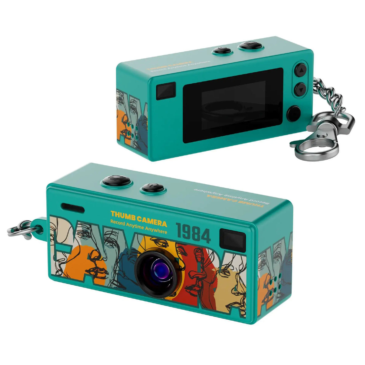 Retro Mini Keychain Camera 1080P with Screen