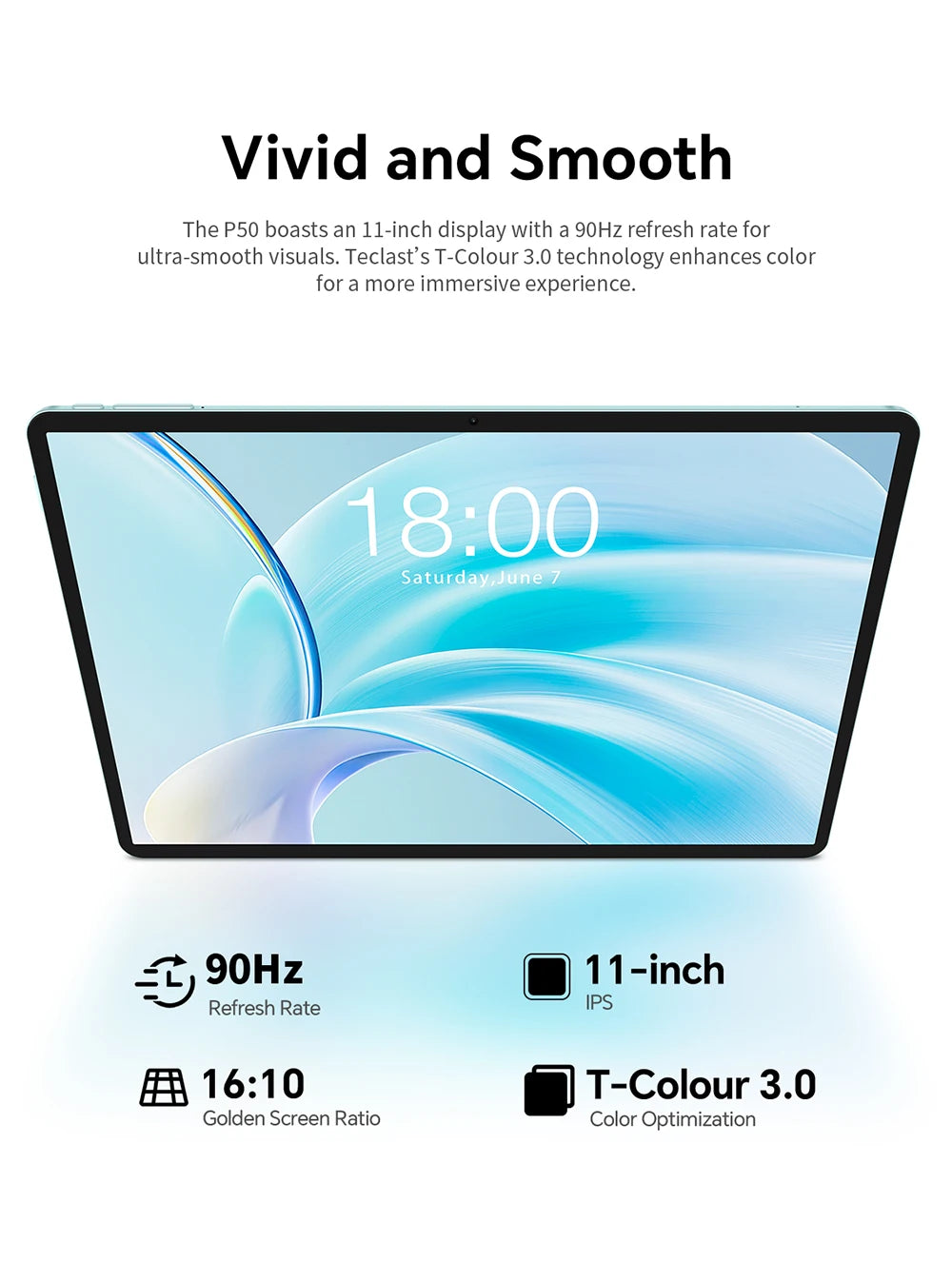 Teclast P50 2025 Android 15 Ταμπλέτα με οθόνη IPS 11"