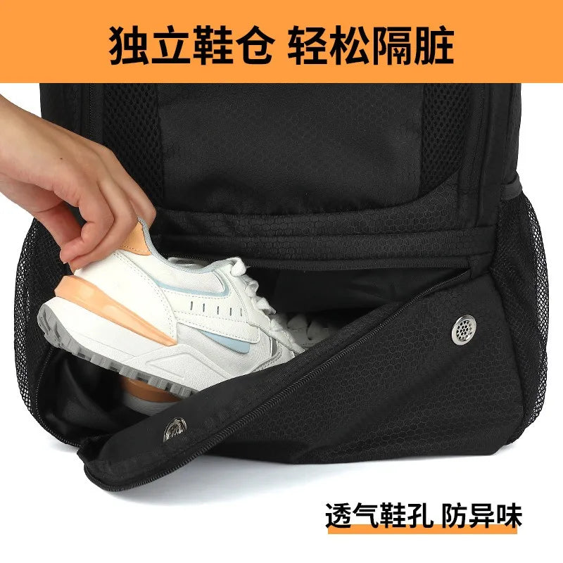 Sports Kit Backpack, 36-55 L, Shoe Pocket and Air Cushion Belt