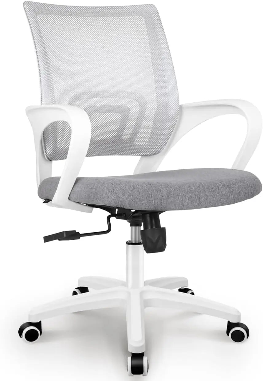Black Mesh Office Chair with Lumbar Support, Swivel & Adjustable Height
