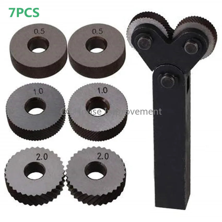 Seven-Piece Dual-Wheel Knurling Tool Set