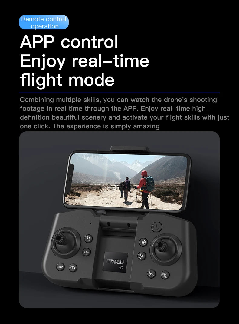 VR Big Drones 4K HD Wide Angle Camera WiFi FPV RC Helicopter with Large Screen Foldable Quadcopter for Professional Photography