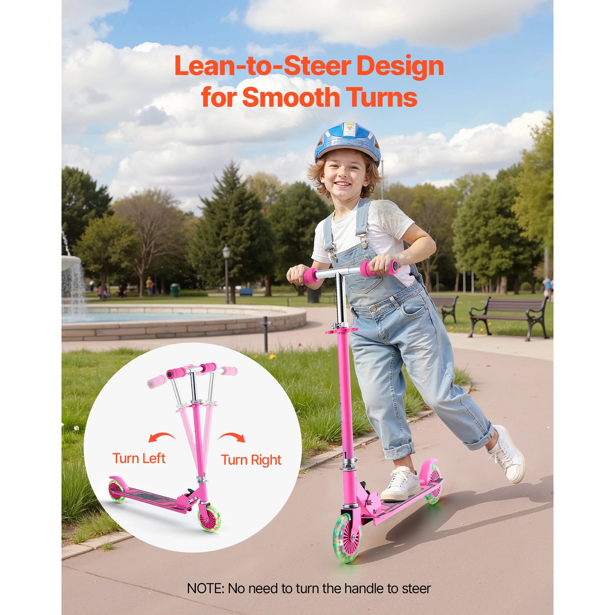 SucceBuy Kick Scooter gyerekeknek 3歲+, 2 keréken, összecsukható, kúszó járgány lányoknak és fiúknak, állítható magasságú kormány 110 lb-ig (kb. 50 kg)ig
