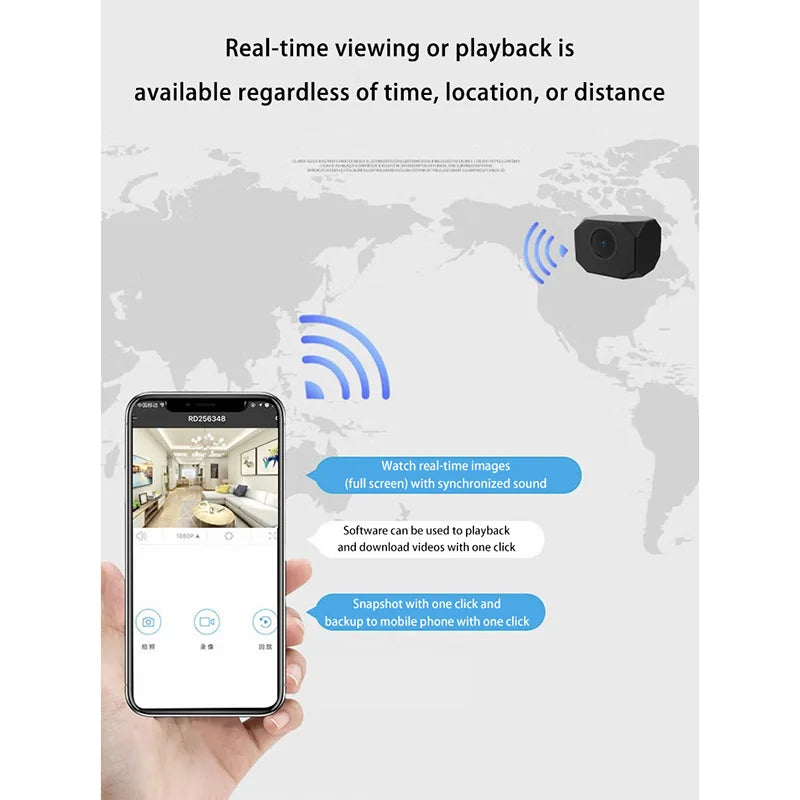 4MP 1080P Mini WiFi Camera for Indoor & Outdoor Monitoring
