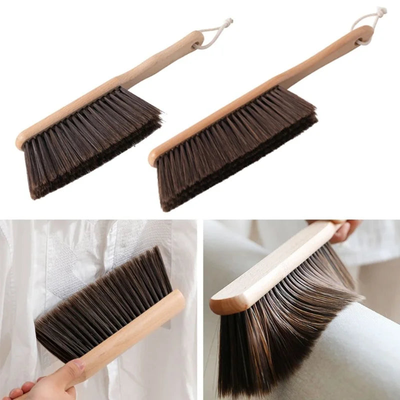 1PCS/2PCS Natural Wood Bristles Brush Anti-static Desktop Bar Grinder Coffee Powder Cleaning Brushes Domestic Bed Sweeping Broom