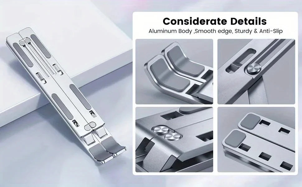 Adjustable Aluminum Laptop Stand for 8-16 Inch Laptops
