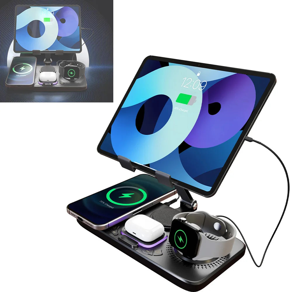 7-in-1 Wireless Charger Stand Pad, 15W Fast Charging
