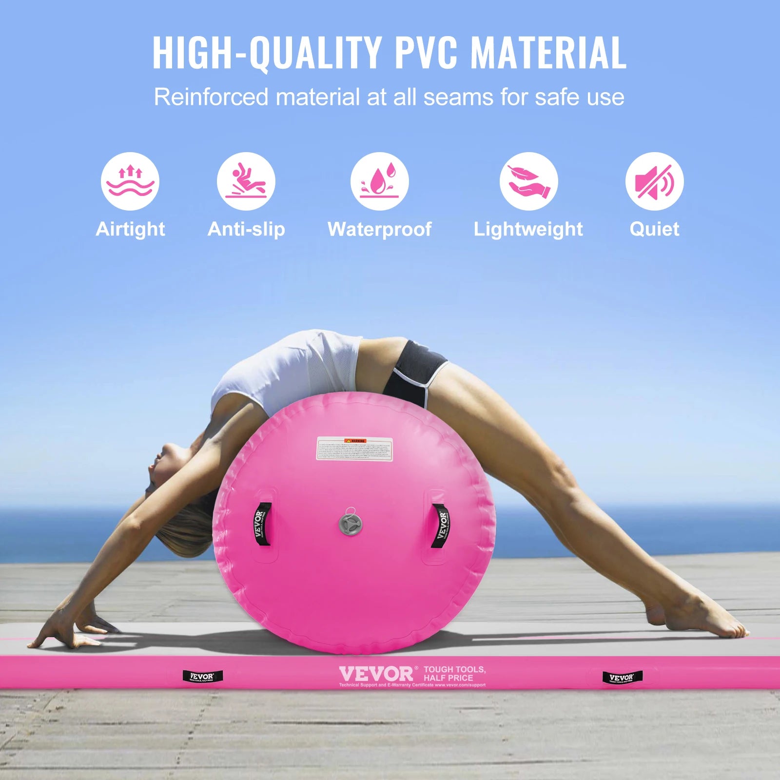 Inflatable Gymnastics Air Mat Set with Pump & Roller for Training
