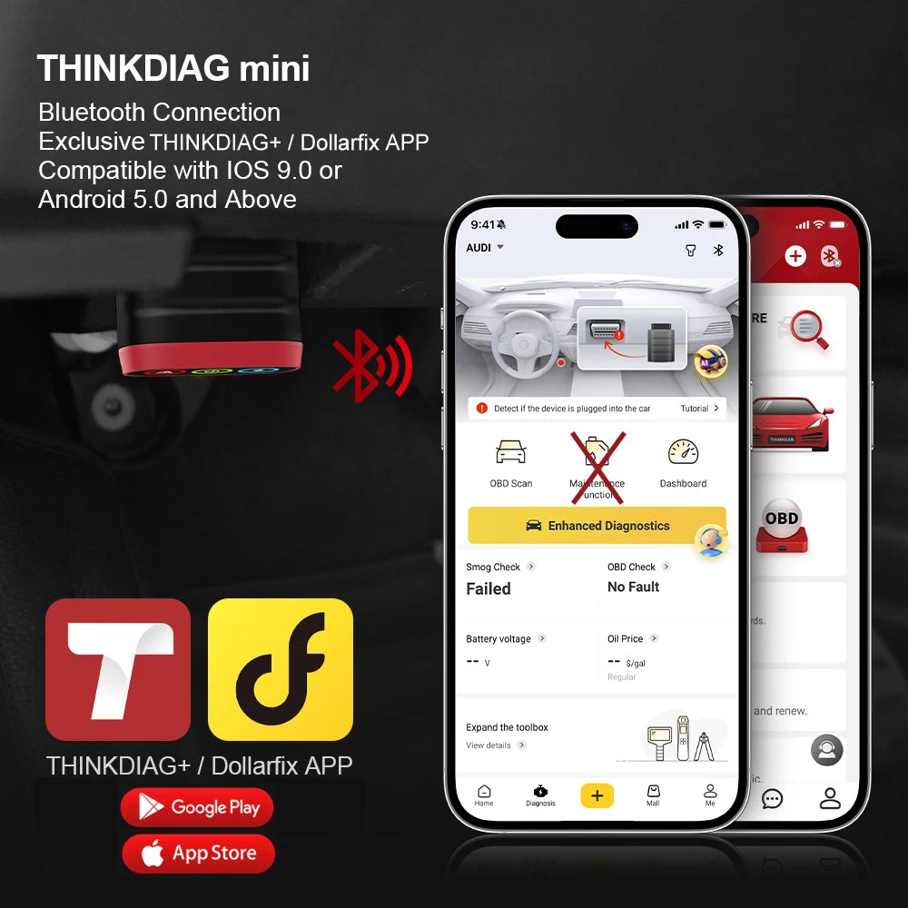 Mini Bluetooth OBD Vehicle Diagnostic Scanner