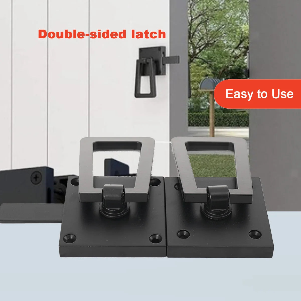 Heavy Duty Gate Latch Double Side Gate Latches Matte Black Fence Latch Garden Door Latch Pool Gate Latch