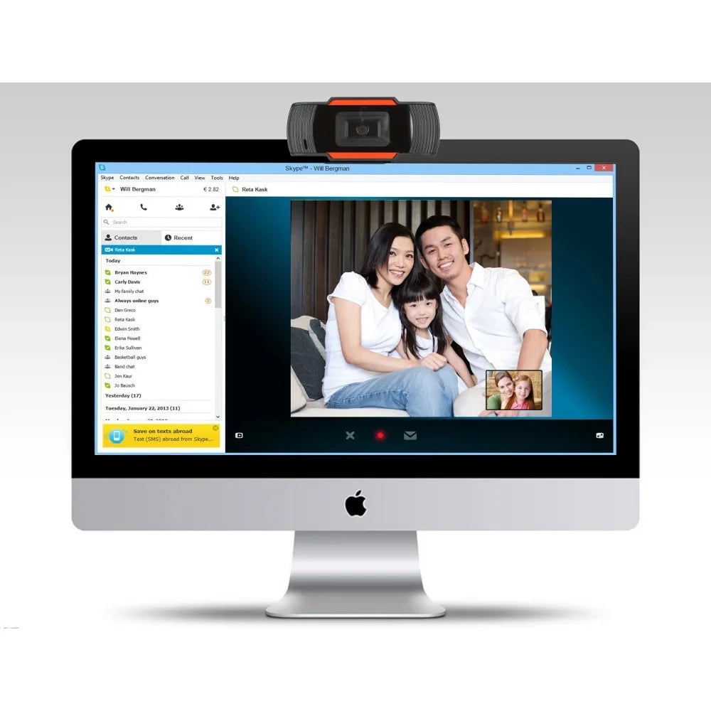 Mini USB HD Webcam with Microphone for PC and Desktop