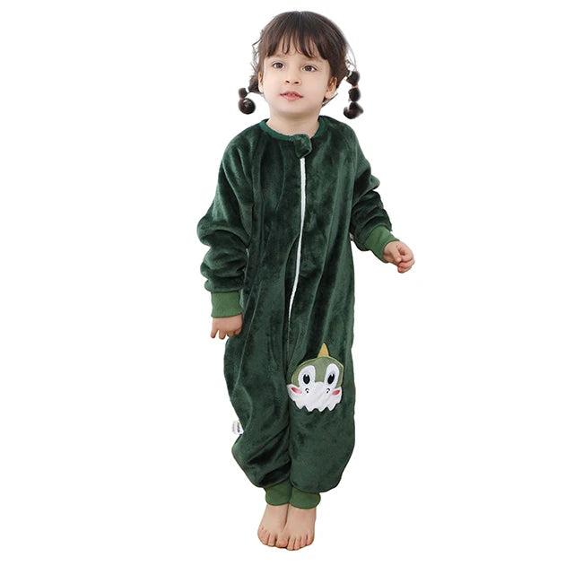 Cartoon Flannel Sleepsack Pajamas for Kids