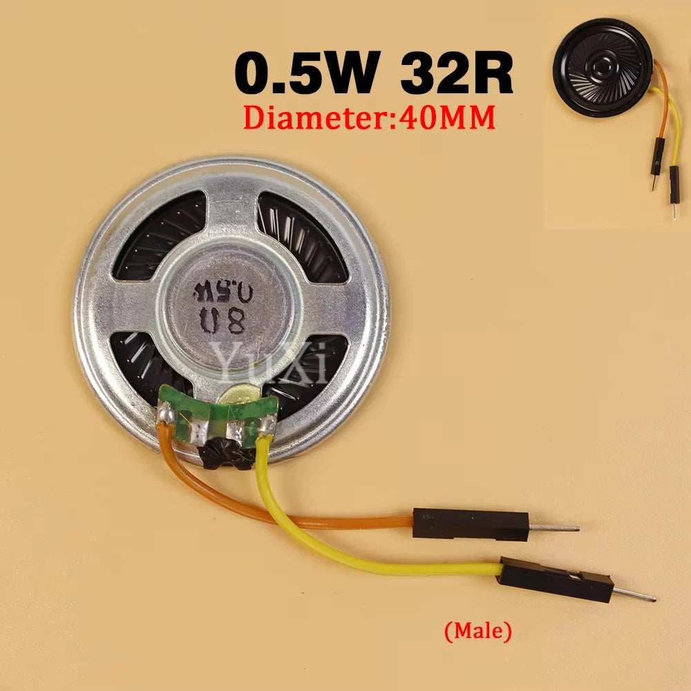 32 Ohm 0.5 W Mini Speaker, Size and Wiring Options