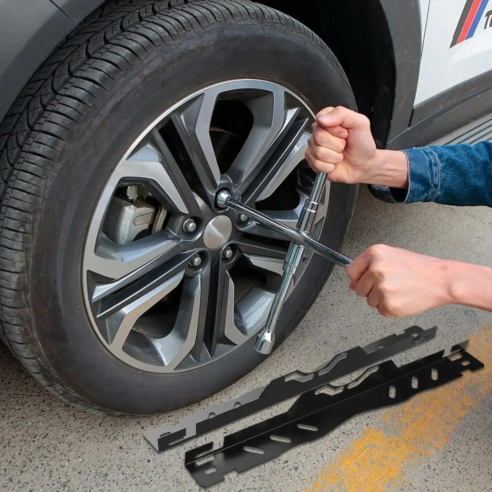 Paires de plaques d'outil d'alignement des roues avec rubans à mesurer pour réglage de voiture