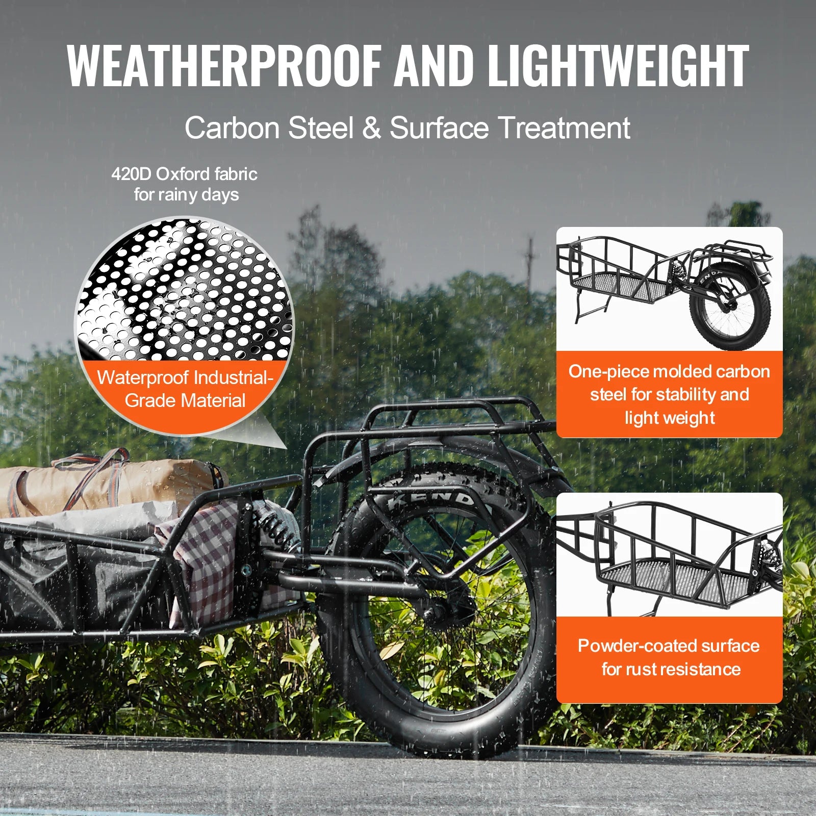 Bike Cargo Trailer 70 lbs Capacity with Quick Release & 20" Wheels