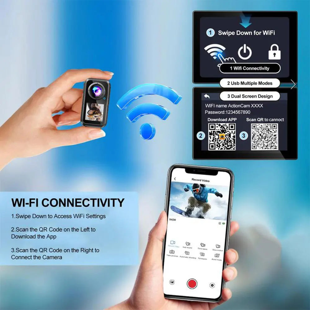 5K Thumb Action Camera with 4K60, Stabilization & WiFi