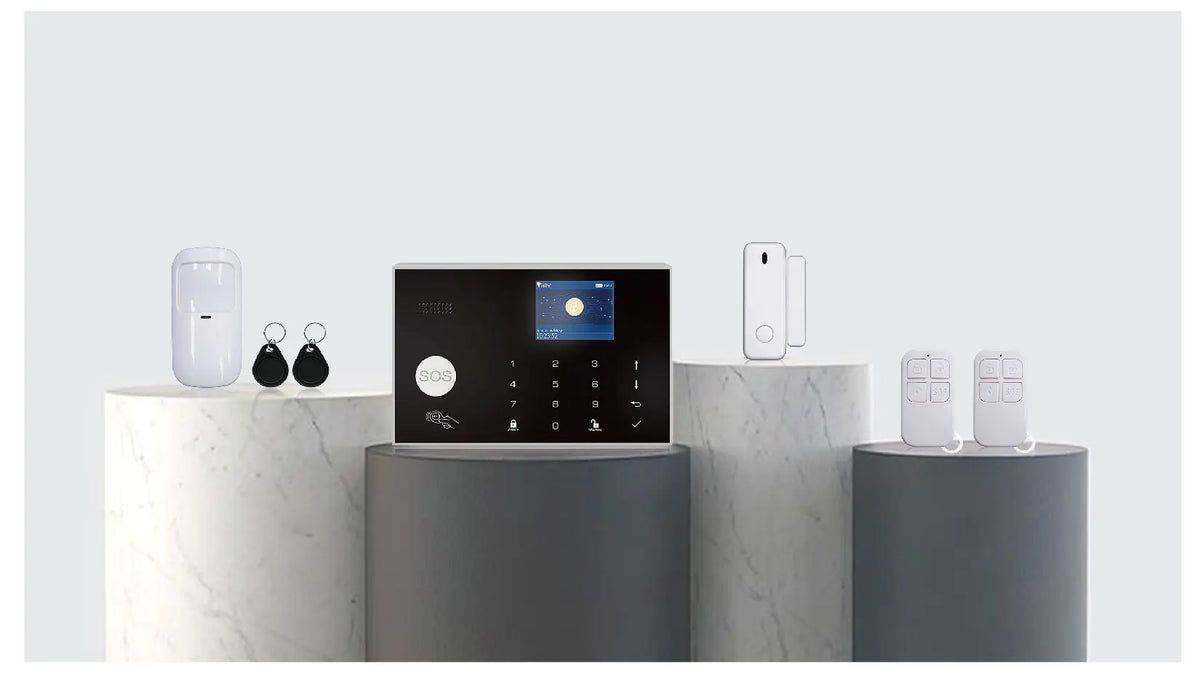 Tugard Otthoni Biztonsági Rendszer Készlet, WiFi GSM, anti-tolvaj rendszer ajtó- és ablakérzékelővel, Tuya App támogatás, Alexa hangvezérlés