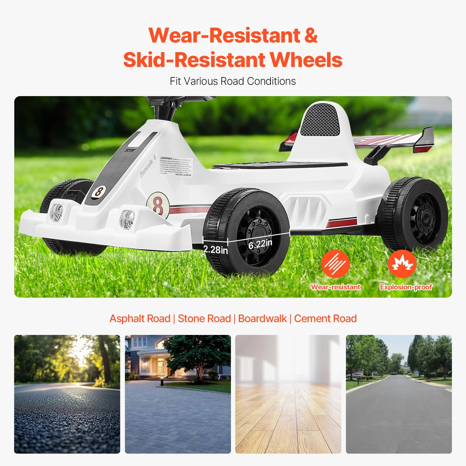 Elektrische Kinder Go-Kart 6V Trapauto met Koplamp & Claxon