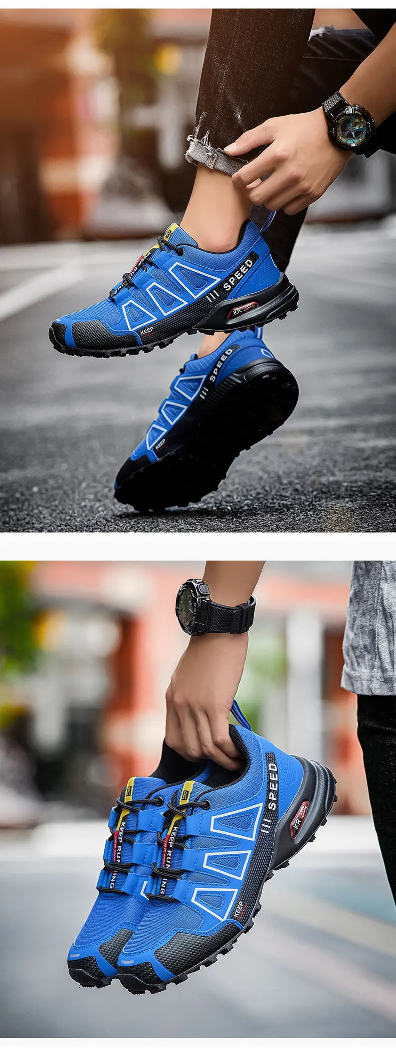 Men‘s Waterproof Hiking Shoes Outdoor Trainers Lace-up Climbing Shoes Women Trekking Sneakers Anti-slip Hunting Tactical Sneaker