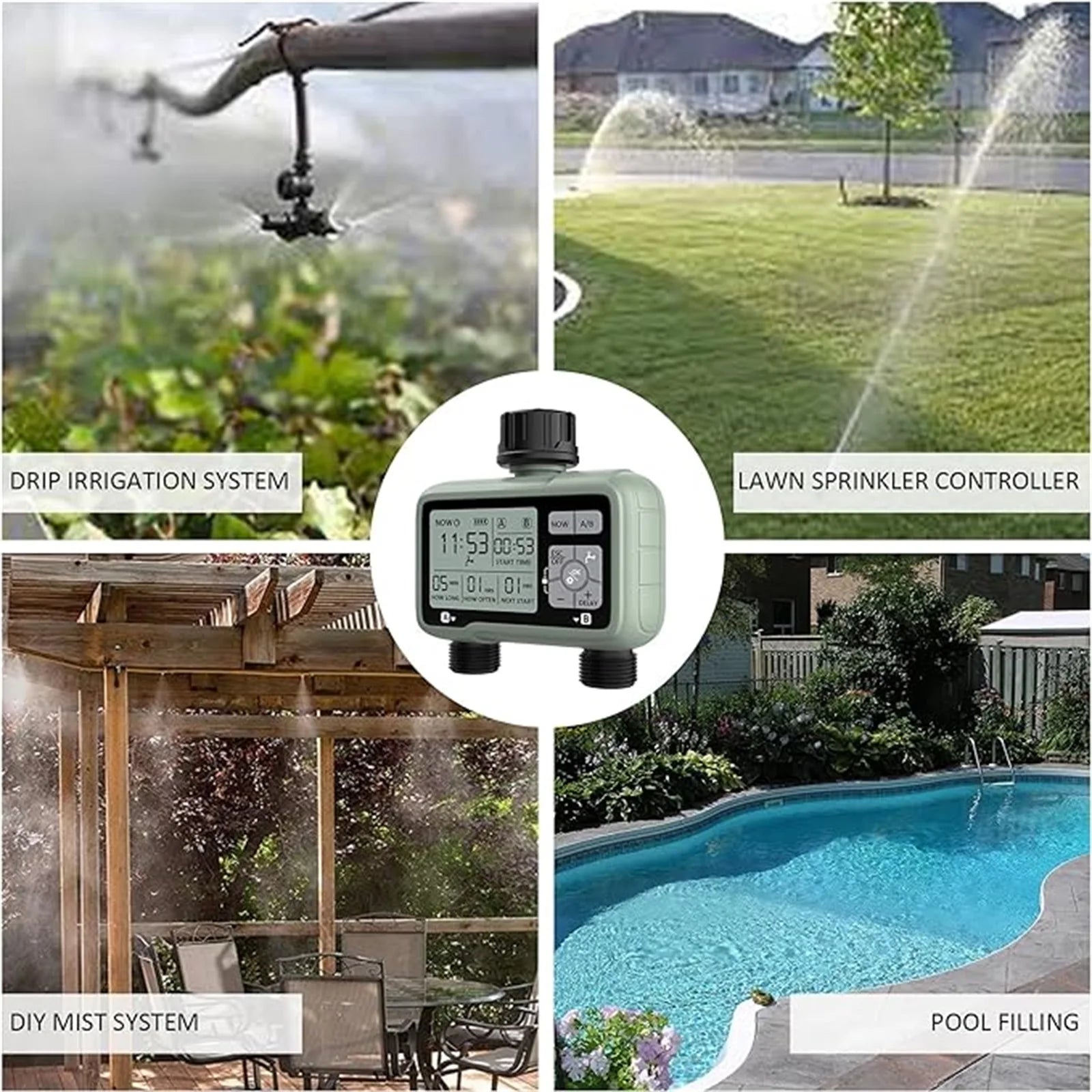 Eshico HCT-326 2-Outlet Water Timer for Precise Outdoor Irrigation