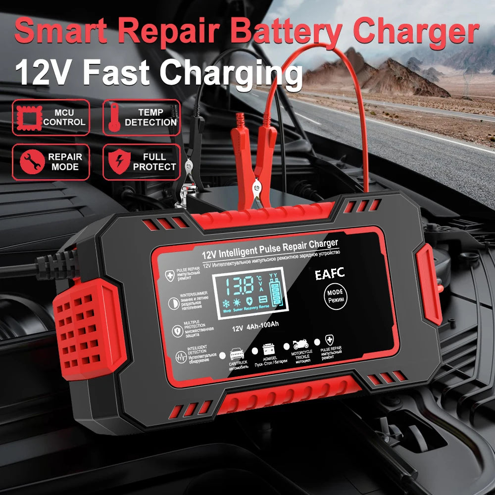 12 V 6 A Lead-Acid Battery Charger with LCD