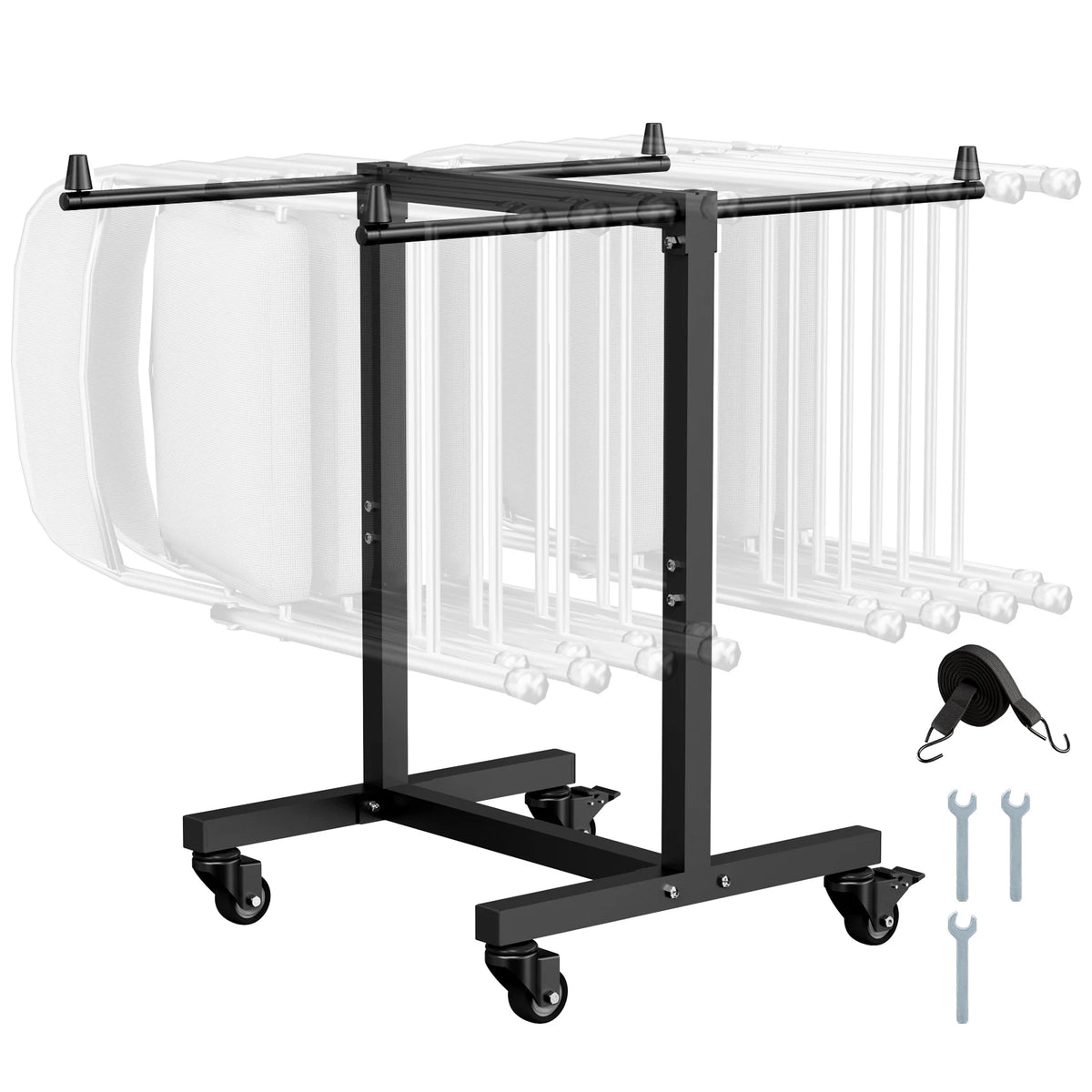 Folding Chair Storage Cart, 200 lb Capacity