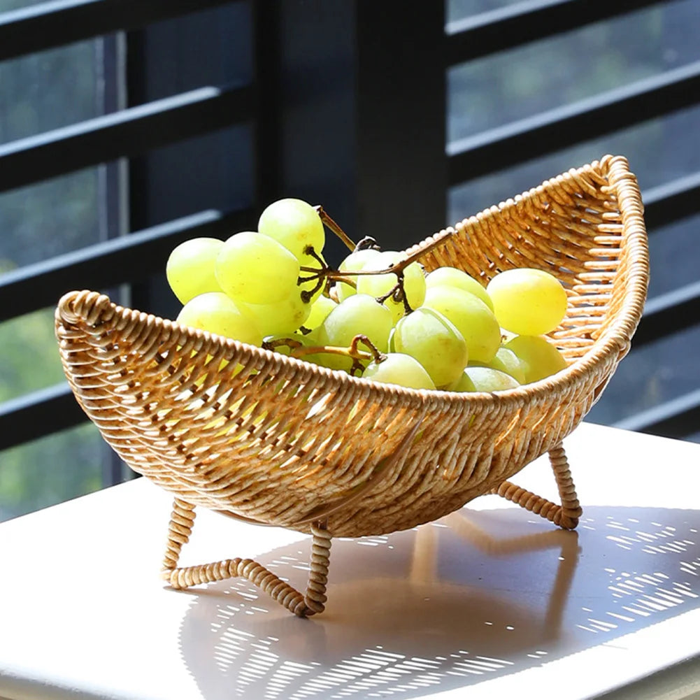 Tabuleiro para fruta e servir em imitação de vime