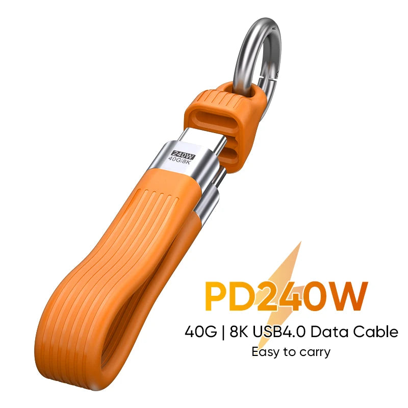 Kabel USB-C za ključe, 13 cm, za polnjenje in podatke