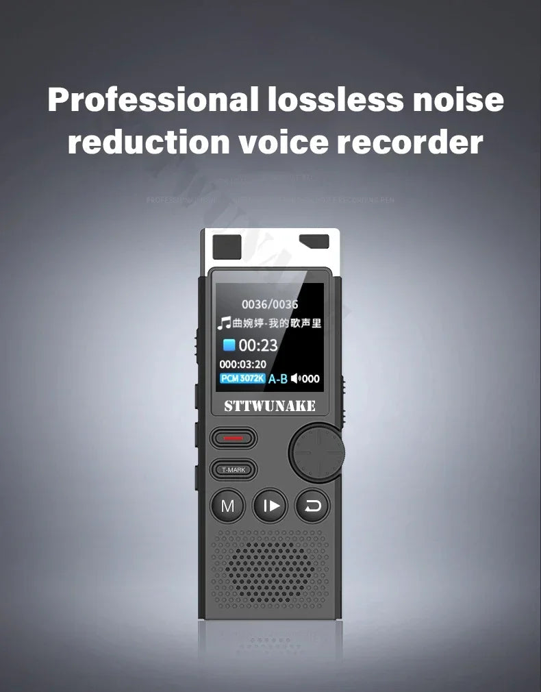 Voice Activation Recorder Dual-Core Ai Noise-Reducing Digital Recording Device STTWUNAKE