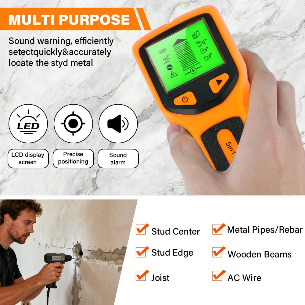 Backlit Five-in-One Wall Stud Finder