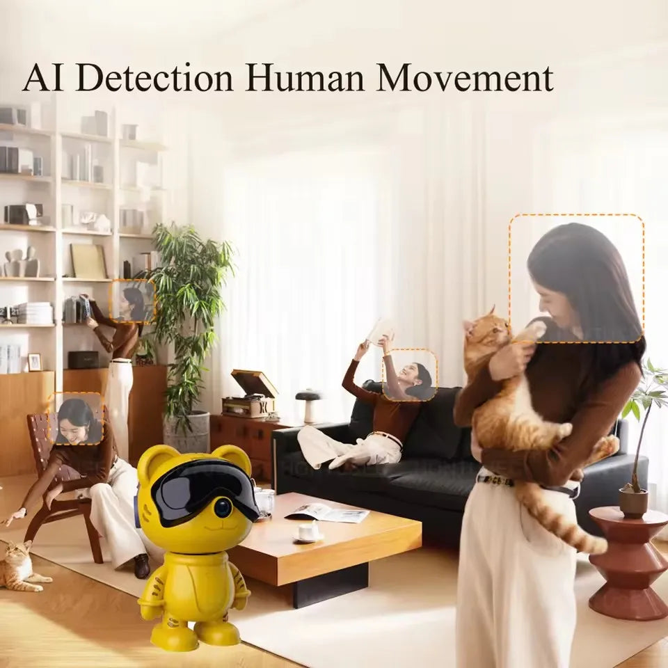 Caméra de surveillance intérieure sans fil 5MP WiFi Vision nocturne PTZ Son à deux voies Protection de sécurité HD Smart Home P6 Slite Robot Cam
