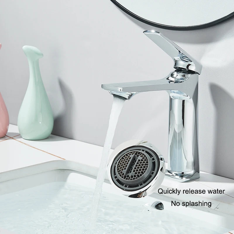 Gun Grey Modern Bathroom Sink Faucet Single Handle Deck Mounted Wash Basin Water Tap Hot And Cold Mixer