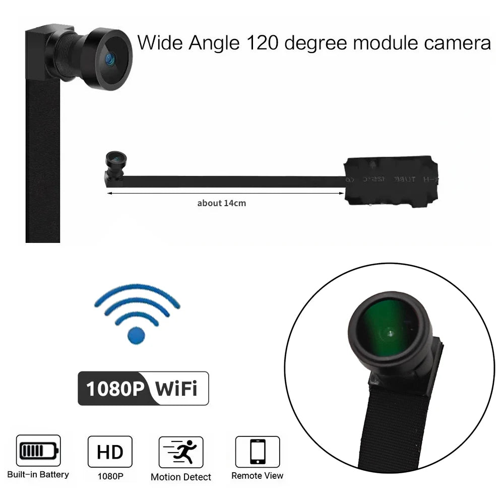 Mini WiFi kamera 1080P HD bezdrôtový videorekordér s diaľkovým náhľadom
