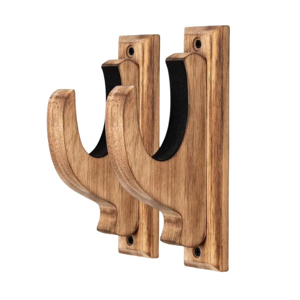 Wooden Wall Display Hooks for Long Guns, Pair