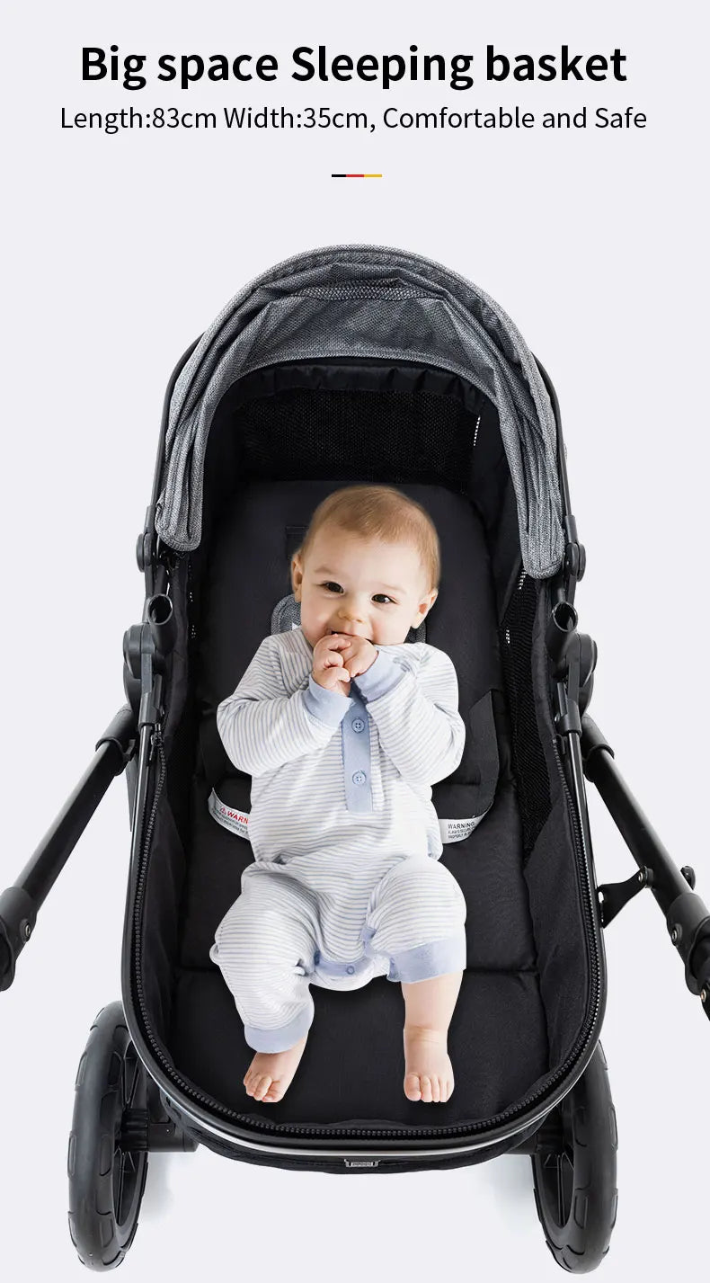 Luxury 3‑in‑1 Baby Stroller Travel System