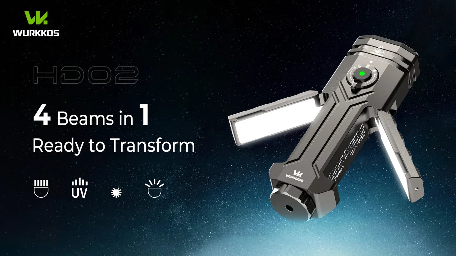 Φωτιστικό Καμπινγκ Wurkkos HD02 LED με UV, Πράσινη Δέσμη & Μαγνητική Βάση