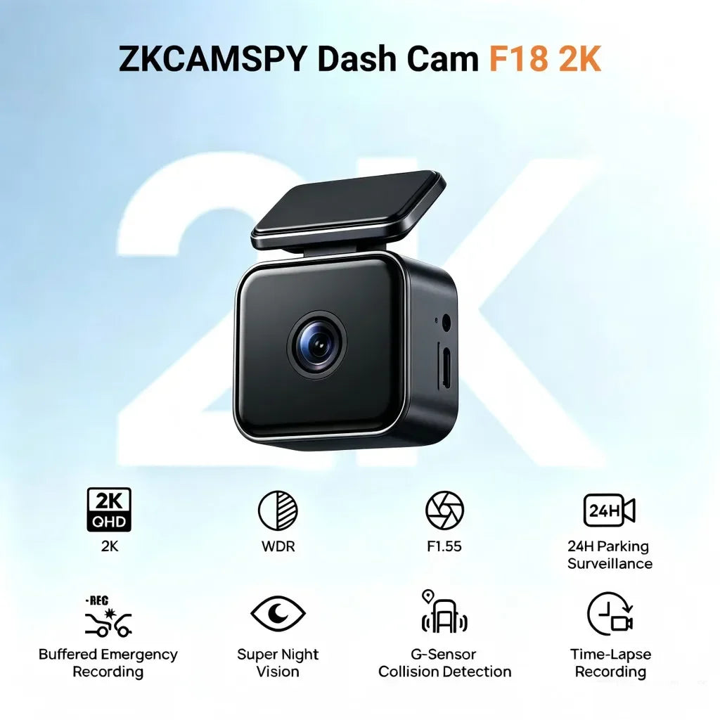 2K Mini Caméras pour voiture DVR Mini Dash Cam 24 Parking Enregistrement vidéo auto Application WiFi Commande vocale Dashcam automobile