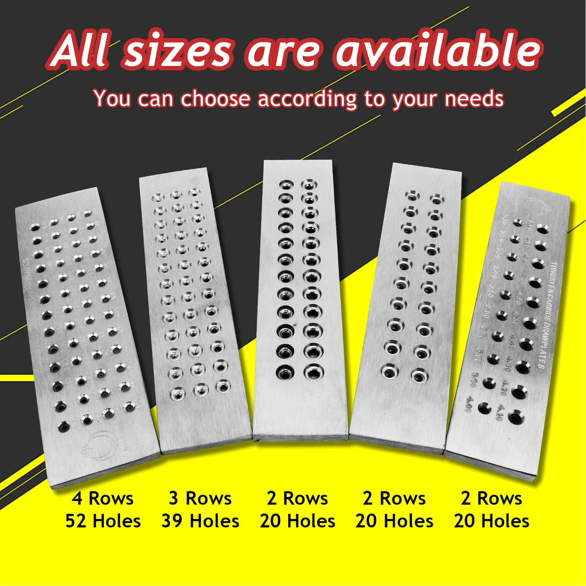 Round Wire Drawplate - Aperture Range Options
