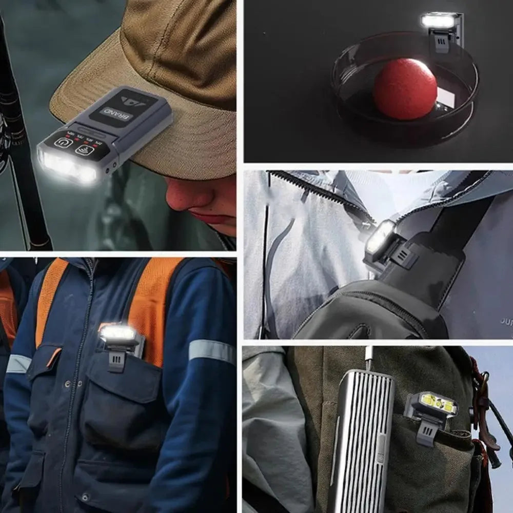 Wiederaufladbare LED-Kappenclip-Leuchte mit Sensorsteuerung