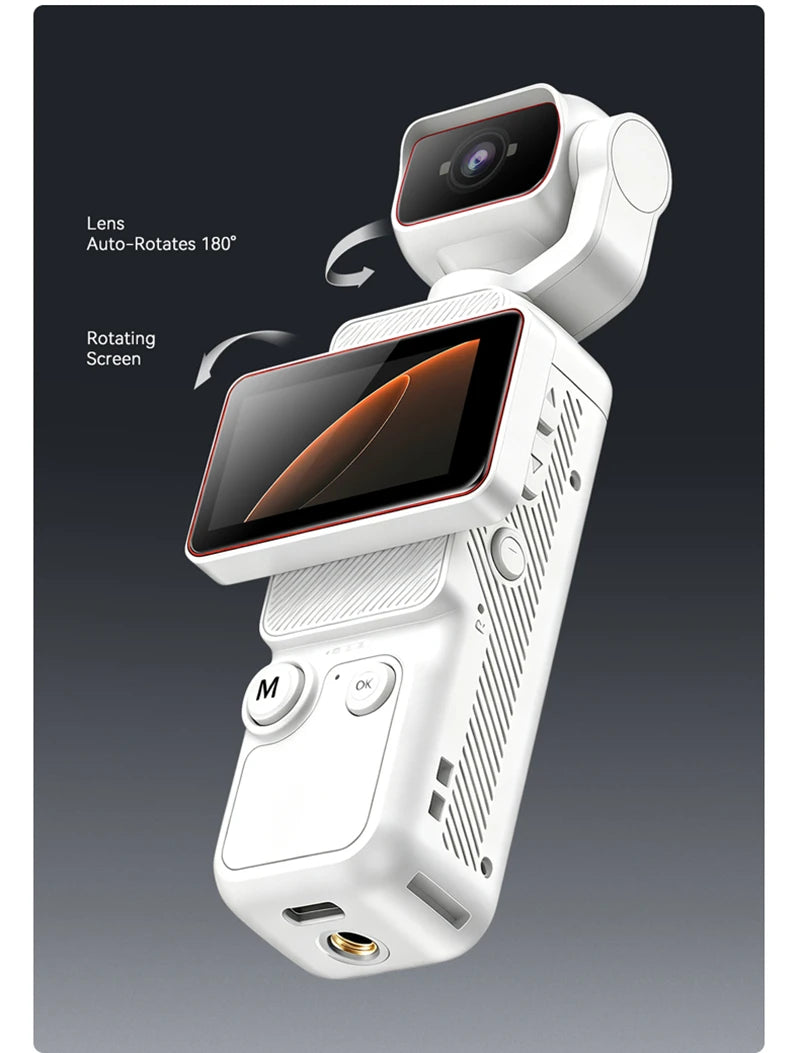 Pocket Action Camera with Rotating Lens