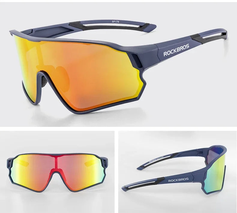 Occhiali da ciclismo ROCKBROS polarizzati MTB Strada UV400 Protezione solare per bicicletta Leggeri Unisex Attrezzatura sportiva per bici