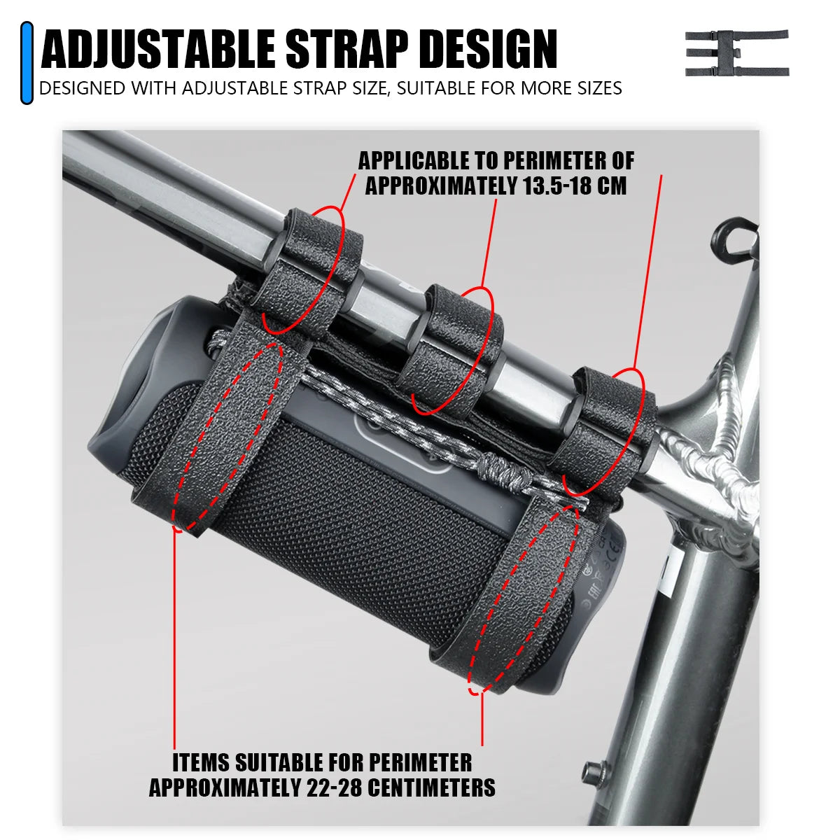 Adjustable Speaker Strap Mount for Bike, Golf Cart and Boat Rail