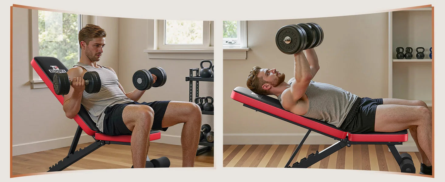 Adjustable Weight Bench with 8 Angles & 660LB Capacity for Home Gym