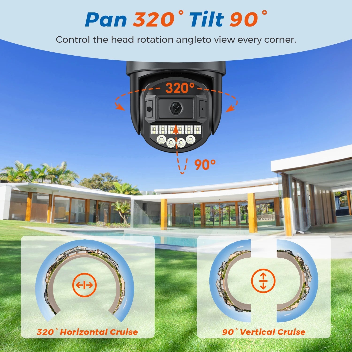 5K 10MP HD Wifi PTZ Camera Outdoor 8MP Dual Lens Dual Screen AI Auto Tracking IP Camera CCTV Audio Video Surveillance P2P O-KAM