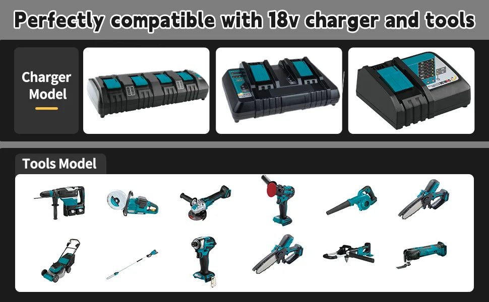 2 Pack Rechargeable 18V 6.0Ah Battery for Power Tools