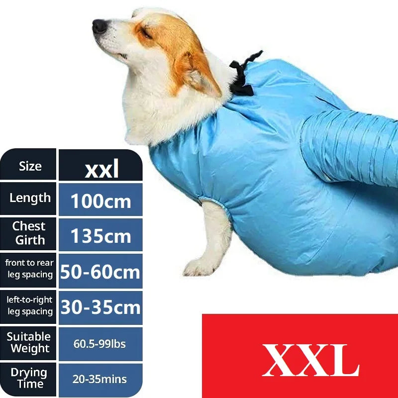 Bolsa de secado para mascotas con manga de accesorio de secador